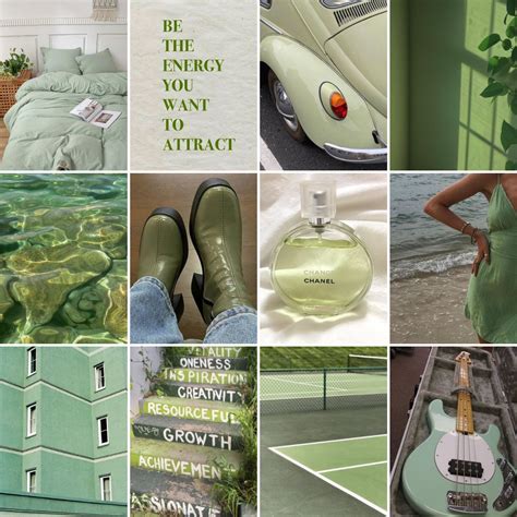 Light Green Wall Collage Kit Green Aesthetic Wall Collage Etsy Uk
