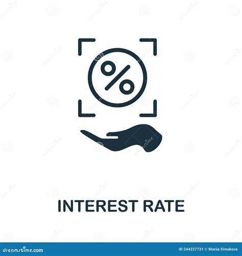 Interest Rate Icon Monochrome Simple Interest Rate Icon For Templates