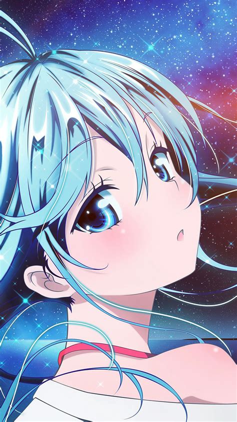 At50 Anime Girl Blue Beautiful Arum Art Illustration Flare Wallpaper