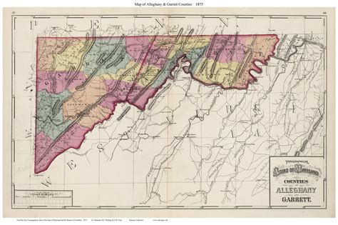 Allegheny And Garrett Counties Maryland 1873 Old County Map Reprint