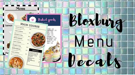 Bloxburg Menu Welcome To Bloxburgmenu Cafe Codes Only Youtube