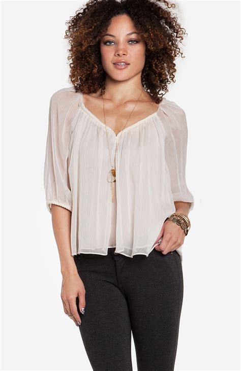 DailyLook Flowing Rope Detail Blouse In Cream Beautiful Fashion