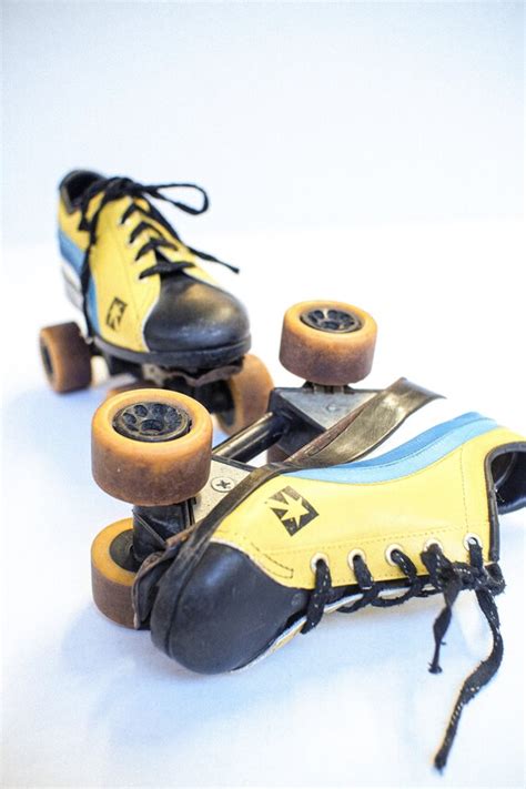 Vintage Roller Skates 1970s Mattel Yellow Black Rol Gem