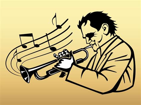 Trumpet Player Vector Vector Art And Graphics
