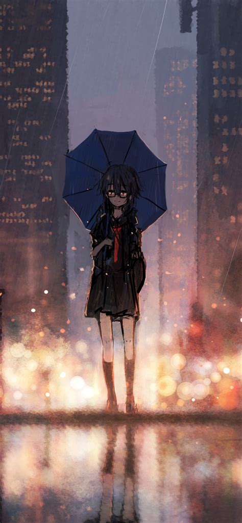 1125x2436 Anime Girl Rain Umbrella Iphone Xsiphone 10iphone X Hd 4k