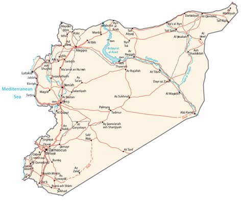 Syria Map Cities And Roads Gis Geography