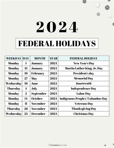 2024 Holiday Calendar Dates United States Government 2024 Calendar