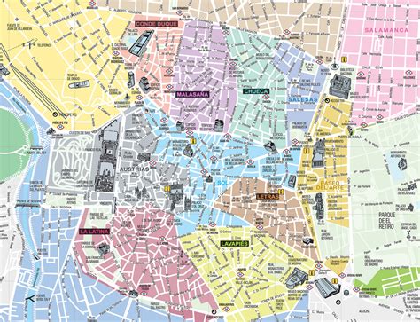 Mapa De Madrid Mapa Turístico Y Guía útil De La Ciudad De Madrid
