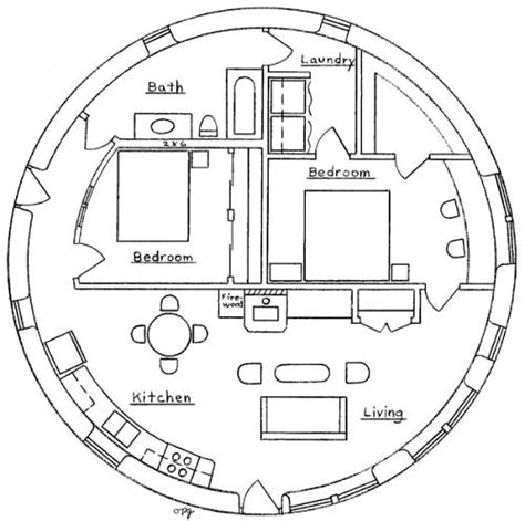 This Spacious Two Bedroom Round House Design Features A