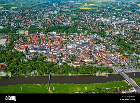 Germany North Rhine Westphalia Aerial View Of The Weser Renaissance