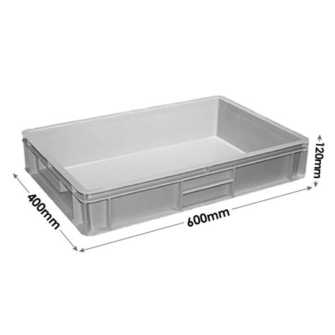 CS ES HG GREY X X Mm Litre Grey Plastic Euro Stacking Container With Hand