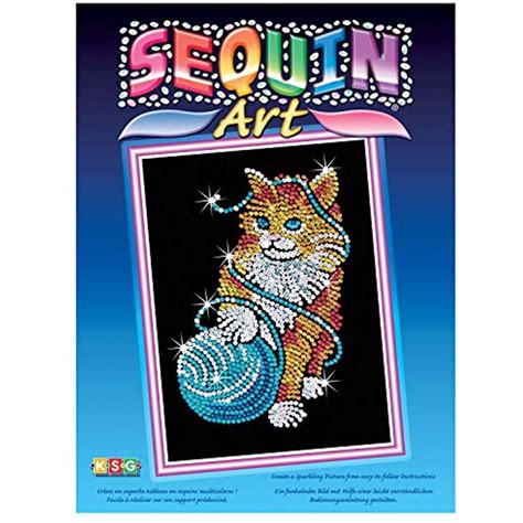 Sequin Art Blue Kitten Sparkling Arts And Crafts Picture Kit Creative Crafts Want To Know