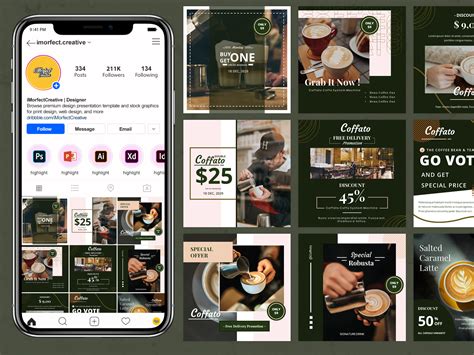 Coffee Shop And Cafe Instagram Post Pack By Imorfect Creative On Dribbble