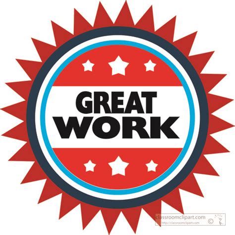Motivational Great Work Red Circle Classroom Clipart