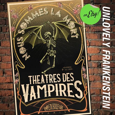 Théâtre Des Vampires Art Nouveau Poster 11x17 Art Print Etsy Uk