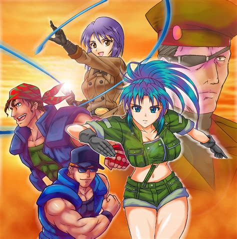 leona heidern whip ralf jones clark still and heidern the king of fighters drawn by