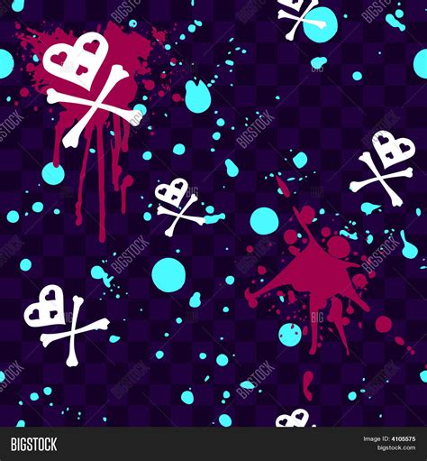 Emo Seamless Pattern Vector And Photo Free Trial Bigstock