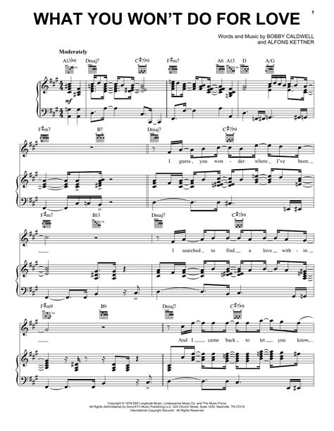 What You Wont Do For Love Sheet Music