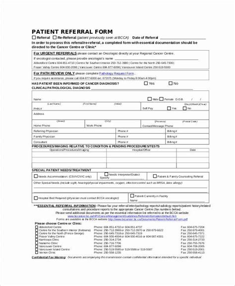 Doctor Referral Form Template Unique 10 Sample Referral Forms Doctors