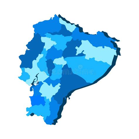 Mapa Político De Ecuador Aislado De Fondo Blanco Ilustración del Vector