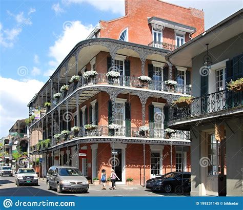Historical Buildings In The French Quarter In The Old Town Of New