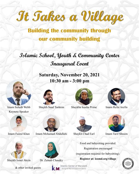 It Takes A Village Islamic Center Of Maryland