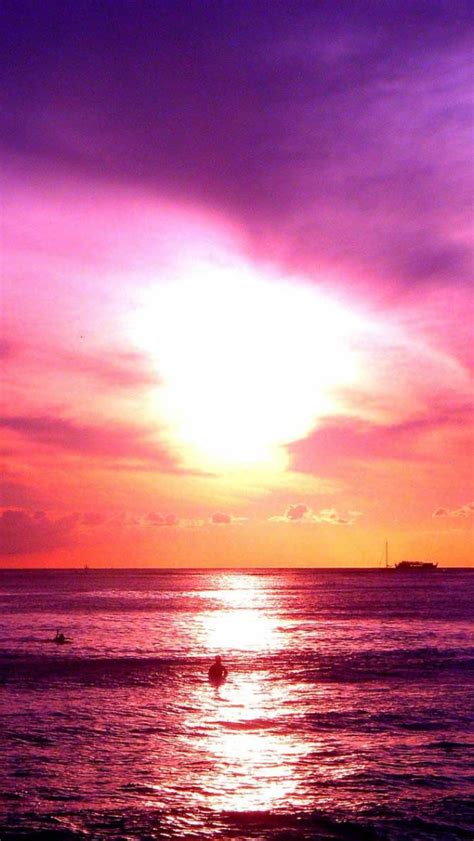 Free Download Purple Sunset On The Beach 8741 Hd