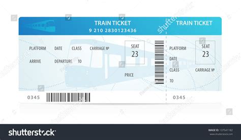 Vector Train Ticket Traveler Check Template Stock Vector Regarding