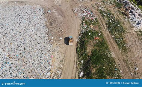Garbage Trucks Unload Garbage In A City Landfill Stock Footage Video