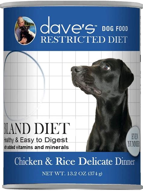 Dave's pet food restricted diet has several wholesome ingredients that can benefit your cat, like sunflower oil, salmon oil, carrots, parsley, and dandelion greens. DAVES Bland Diet Chicken Rice Can Dog 13.2oz - St ...