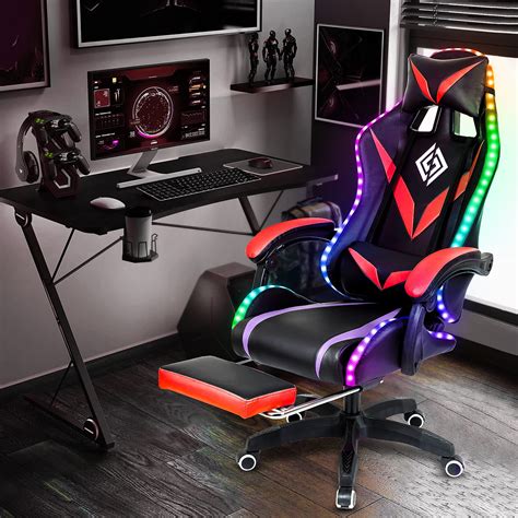 Buy Geepro Gaming Chair With Massage And Led Rgb Lights Ergonomic