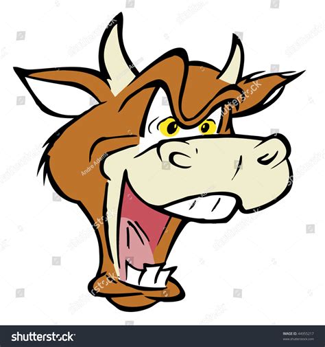Cartoon Vector Illustration Mad Cow Stock Vector 44955217 Shutterstock