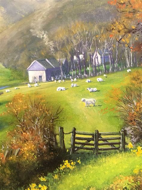 Donald Ayres Exmoor Spring Landscape With Sheep And