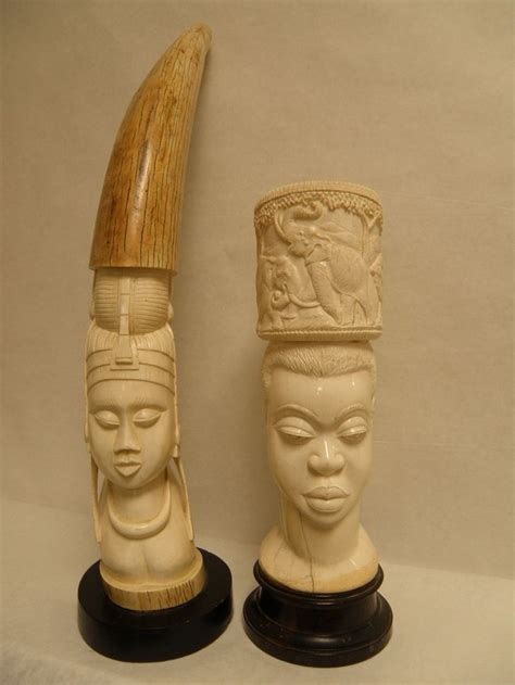 Large African Ivory Carvings Anansi And The Golden Box Of Stories P