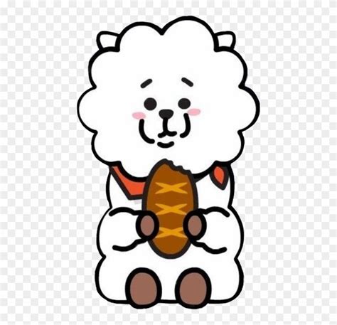 Jin Bt21 Character Rj Eating Greeting Card Ubicaciondepersonascdmx