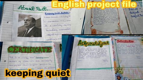 English Project File On Keeping Quiet Class Th Project YouTube