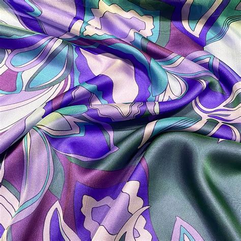 silk chiffon fabric blue and gold floral print — tissus en ligne