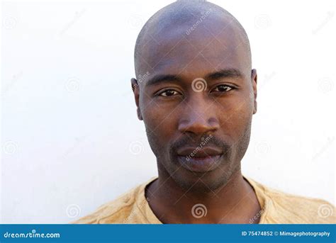 Close Up Of Young Afro American Guy Stock Photo Image Of Model Bald