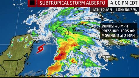 Watch Issued Subtropical Storm Alberto Forms In Western Caribbean Sea