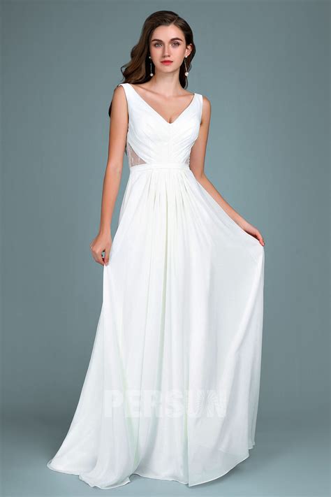 Robe blanche longue dentelle à côté pour mariage - Robespourmariage.fr