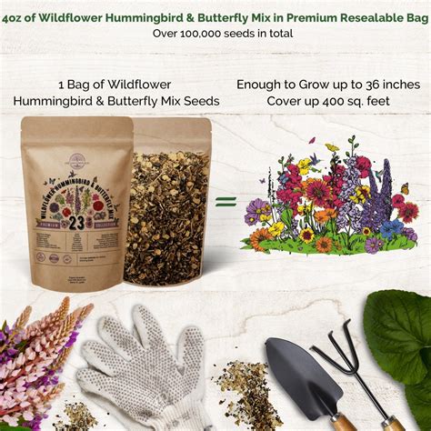 23 Hummingbird Butterfly Wildflower Seeds Mix For Planting Indoor
