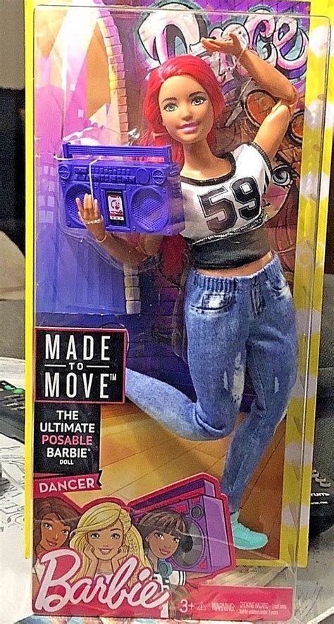 Made To Move Curvy Dancer Articulated Barbie Doll 2017 Mattel FJB19