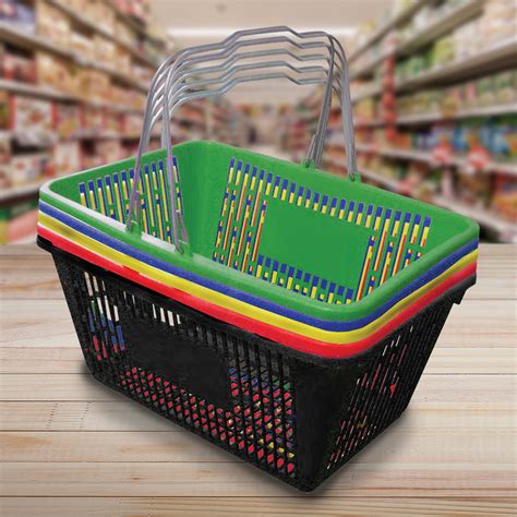 Multi-Color Plastic Shopping Baskets 12 PACK | The Brenmar Company