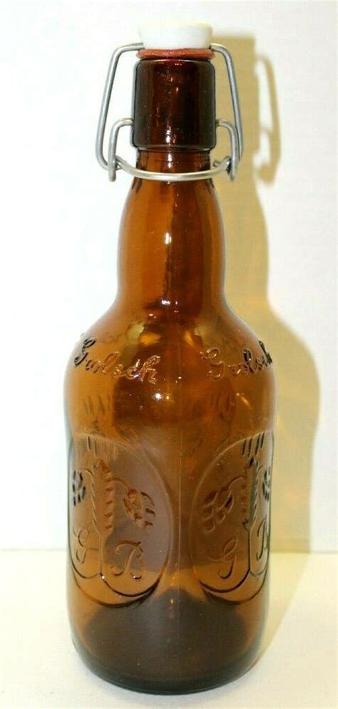 Vintage Grolsch Amber Colored Glass Beer Bottle With Porcelain Swing Top Lid Grolsch In 2021