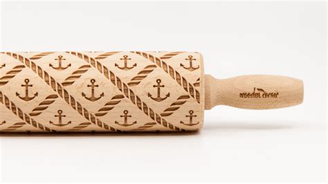 No R107 Marine Sailor 2 Rolling Pin Sea Engraved Rolling Pin T