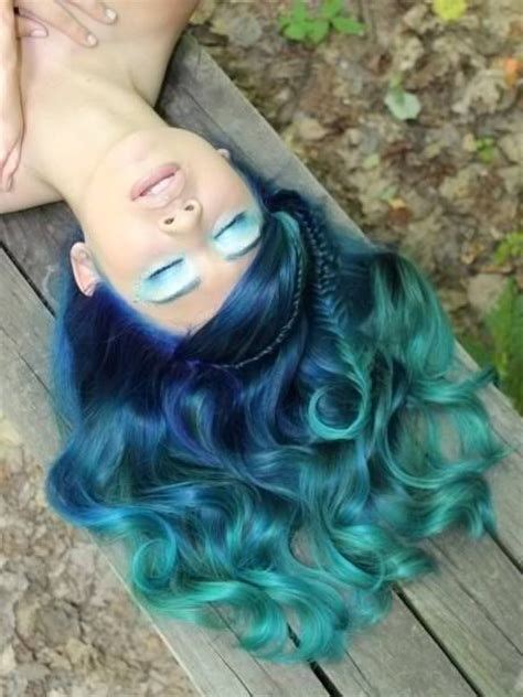 Best Green Blue Ombre Hair Dye Seafoam Mermaid Ombre Teal Ombre Hair