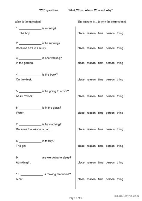 Wh Questions English Esl Worksheets Pdf And Doc