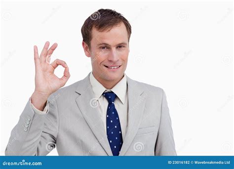 Close Up Of Businessman Giving His Approval Stock Photo Image Of