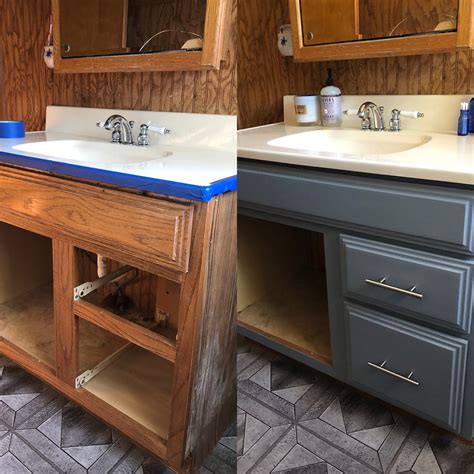 Before And After Bathroom Vanity Makeover Painted Vanity Bathroom