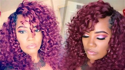 Burgundy Curls ️ 100 Human Hair Blend Sasha Ft Heraremy Closed